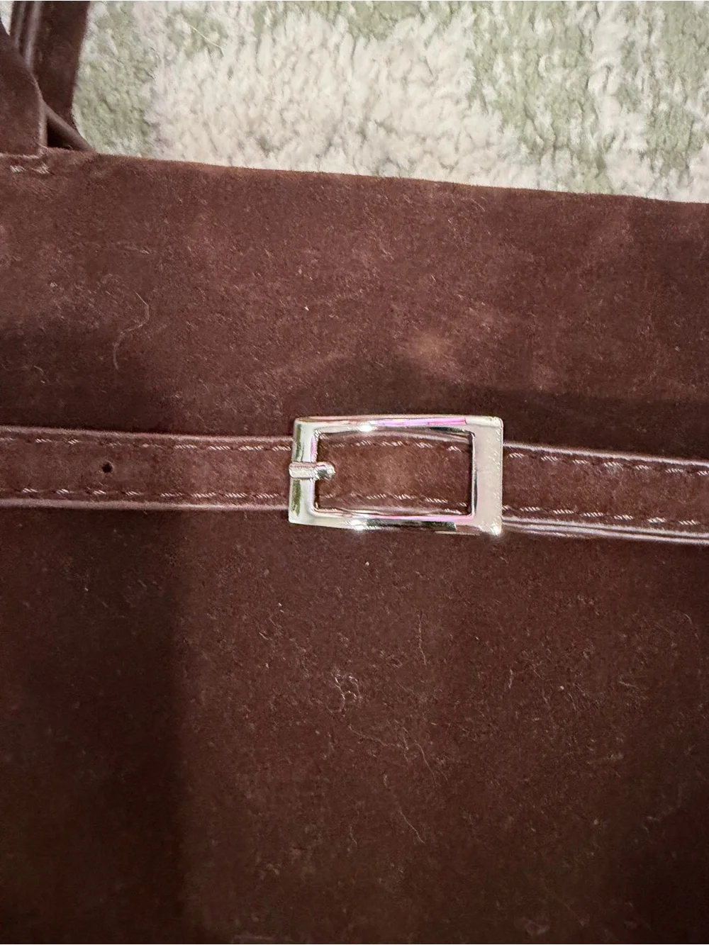Classic Brown Suede Satchel Handbag